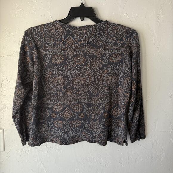 St Johns Bay Shirt Vtg M Paisley Floral Long Sleeve Button Up Top Boho Grunge - Picture 7 of 7